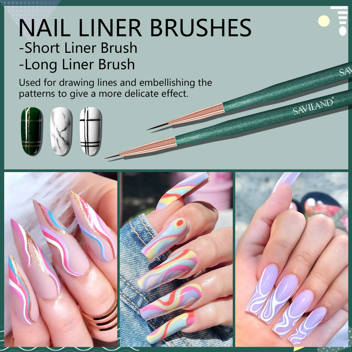 Rose Gold Nail Liner Brush Nail Design Brushes Thin Nail Art Brush Liner  Brush Compatible With Nails Nail Paint Brushes Compatible With Nail Art  Nail