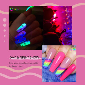 12 Colors Glow in the Dark Poly Nails Gel Set