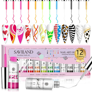 12 Colors Gel Paint Set | Gel Liner Nail Art Polish Set