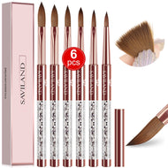 6pcs Bronze Gold Acrylic Brush Size 4/6/8/10/12/14