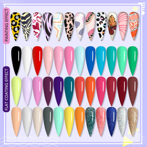 Gel Paint Nail Kit - 36 Colors Gel Nail Polish Set with Base/Top Coat