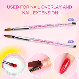 4pcs Acrylic Nail Brush Set Size 4/6/10/14