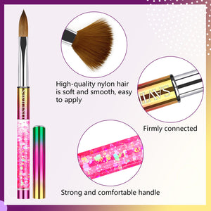 2pcs Acrylic Nail Brush Set Size 8 and Size 12