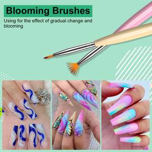 8pcs Nail Art Brush Set Size