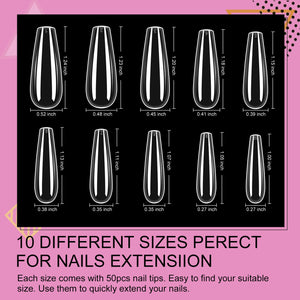 500pcs Nail Tips and Glue Gel Kit