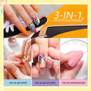 Gel Paint Nail Kit - 36 Colors Gel Nail Polish Set with Base/Top Coat