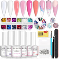 5-In-1  6 Colors Builder Base Strengthening Gel Nail Kit