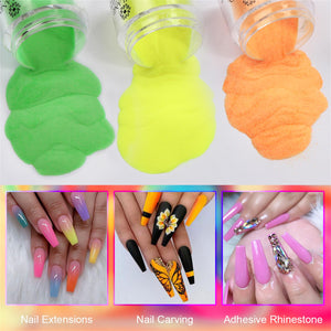 10 Luminous Colors Glow In the Dark Acrylic Powder Set