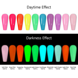 10 Color Dip Powder Set-Glow in the Dark